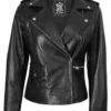 Amber Womens Asymmetrical Black Biker Style Leather Jacket Amber Womens Asymmetrical Black Biker Style Leather Jacket product image