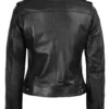 Tavares Womens Black Cafe Racer Leather Jacket product image