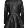 Clarissa Womens Black Asymmetrical Peplum Leather Jacket product image