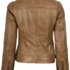 Amy Womens Camel Leather Biker Style Jacket Amy Womens Camel Leather Biker Style Jacket product image