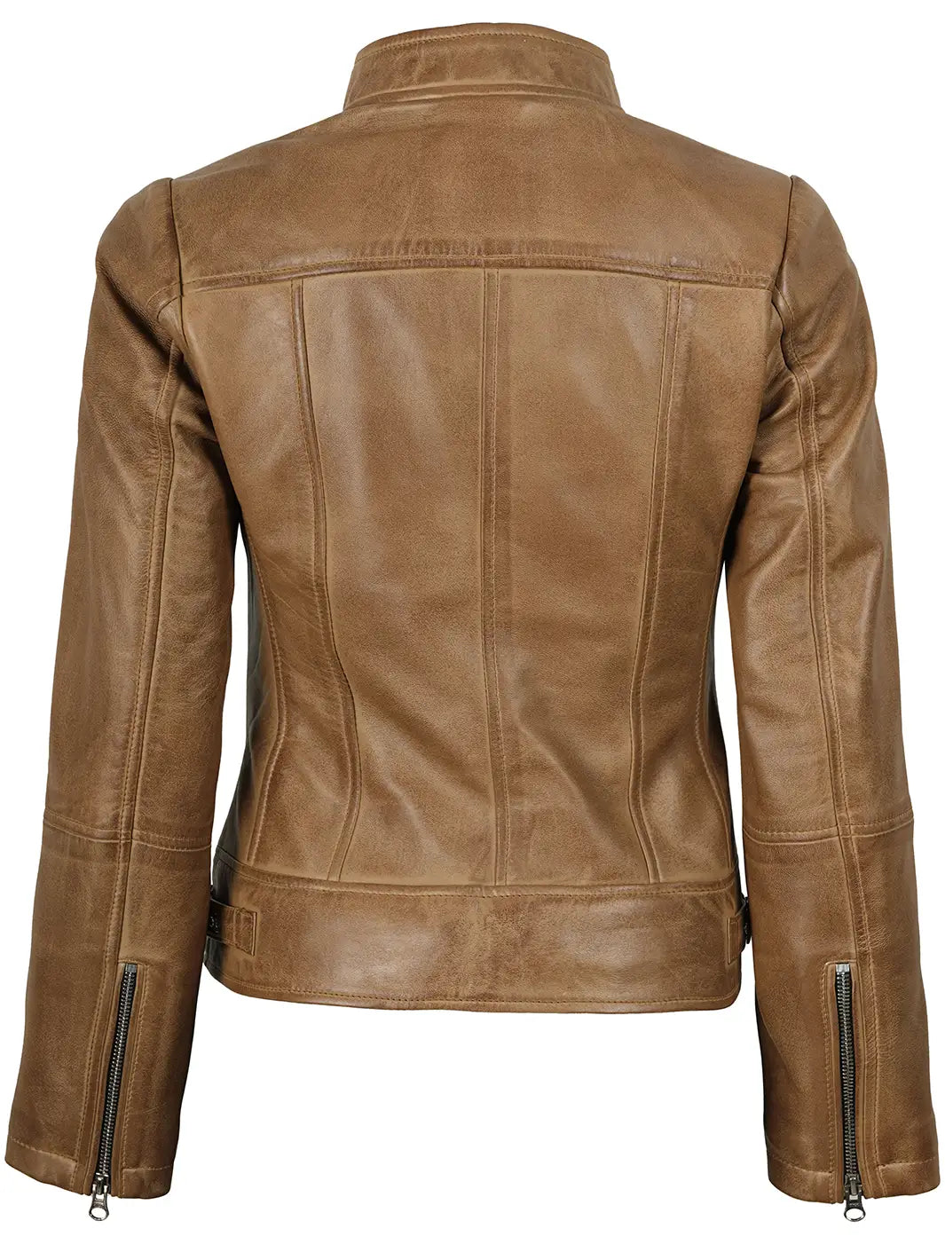 Amy Womens Camel Leather Biker Style Jacket Amy Womens Camel Leather Biker Style Jacket product image