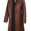 Women's Cognac Brown Real Leather 3/4 Length Coat product image