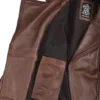 Womens Asymmetrical Cognac Wax Biker Style Leather Jacket product image