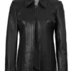 Marsha Women's Leather Black Car Coat product image