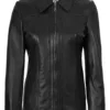 Marsha Women's Leather Black Car Coat product image