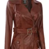 Cognac Wax Women Leather Biker Jacket product image