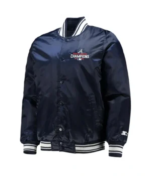 World Series Champions 2021 Atlanta Braves Navy Satin Jacket product image