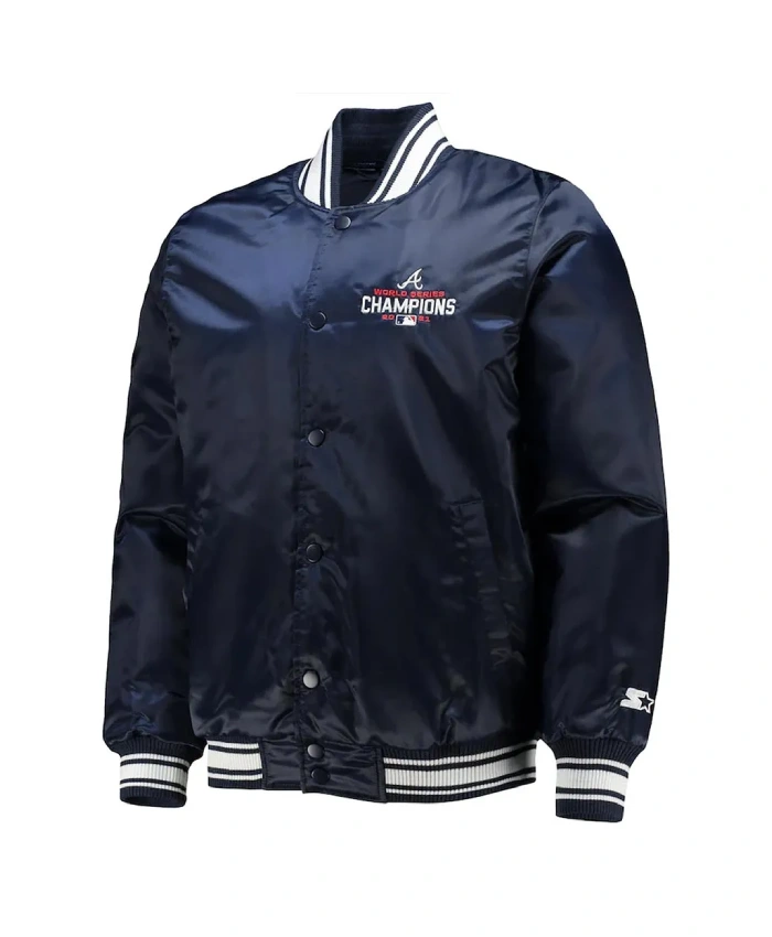 World Series Champions 2021 Atlanta Braves Navy Satin Jacket World Series Champions 2021 Atlanta Braves Navy Satin Jacket product image
