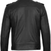 Tavares Men's Matte Black Biker Style Leather Jacket product image