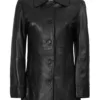 Kandis Womens Black 3/4 Length Leather Car Coat product image