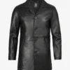 Tall Mens Black 3/4 Length Leather Car Coat product image