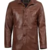 Bristol Men's Vintage Cognac Brown Leather Car Coat Bristol Men's Vintage Cognac Brown Leather Car Coat product image
