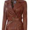 Cognac Wax Women Leather Biker Jacket product image
