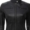Dodge Women's Tall Black Leather Biker Style Jacket Dodge Women's Tall Black Leather Biker Style Jacket product image