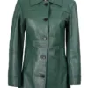 Kandis Women's Green Real Leather Car Coat product image