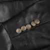 Kim Women's Black Double Breasted Leather Blazer product image