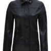 Womens Black 3/4 Length Real Leather Car Coat Womens Black 3/4 Length Real Leather Car Coat product image