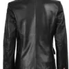 Kim Women's Black Double Breasted Leather Blazer product image