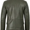 Men's Dark Green Real Leather Blazer product image