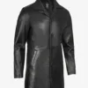 Tall Mens Black 3/4 Length Leather Car Coat product image