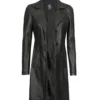 Women's Tall Black 3/4 Length Leather Coat product image