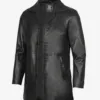 Tall Mens Black 3/4 Length Leather Car Coat product image