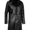 Men's Black Leather Shearling Coat product image