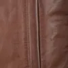 Men's Cognac Brown Leather Shirt Collar Jacket product image