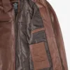 Men's Cognac Brown Leather Shirt Collar Jacket product image