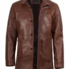 Bristol Men's Vintage Cognac Brown Leather Car Coat Bristol Men's Vintage Cognac Brown Leather Car Coat product image