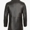 Tall Men's Distressed Dark Brown Leather Car Coat product image