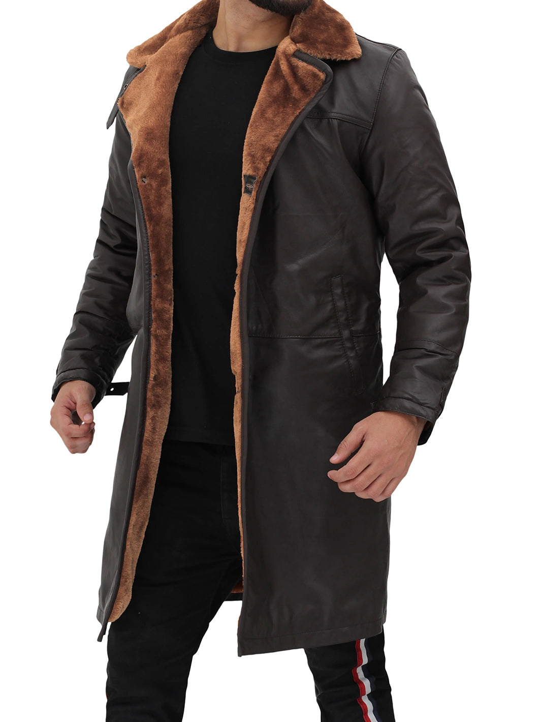 Turlock Men's Dark Brown 3/4 Shearling Coat product image