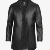 Tall Mens Black 3/4 Length Leather Car Coat product image