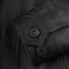 Tavares Men's Matte Black Biker Style Leather Jacket product image