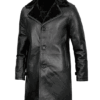 Men's Black Leather Shearling Coat product image
