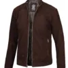 Miguel Men's Quilted Brown Suede Jacket product image