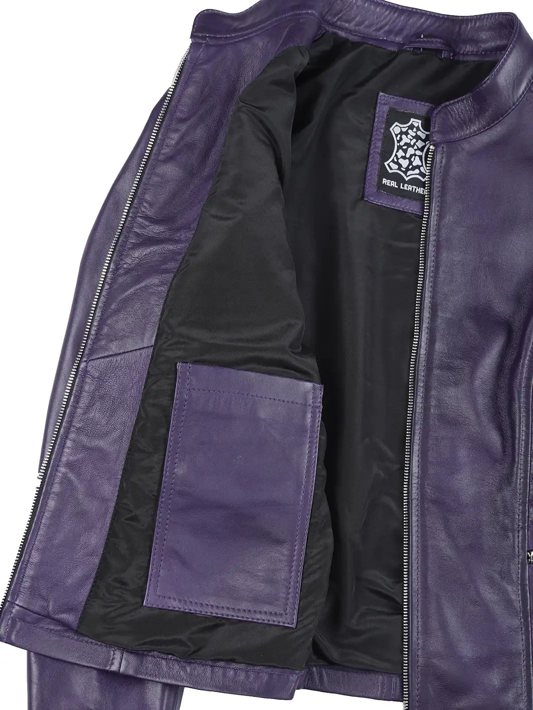 Rachel Women's Biker Purple Leather Jacket Rachel Women's Biker Purple Leather Jacket product image