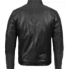 Austin Mens Tall Black Cafe Racer Leather Jacket product image