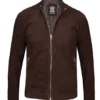 Miguel Men's Quilted Brown Suede Jacket Miguel Men's Quilted Brown Suede Jacket product image