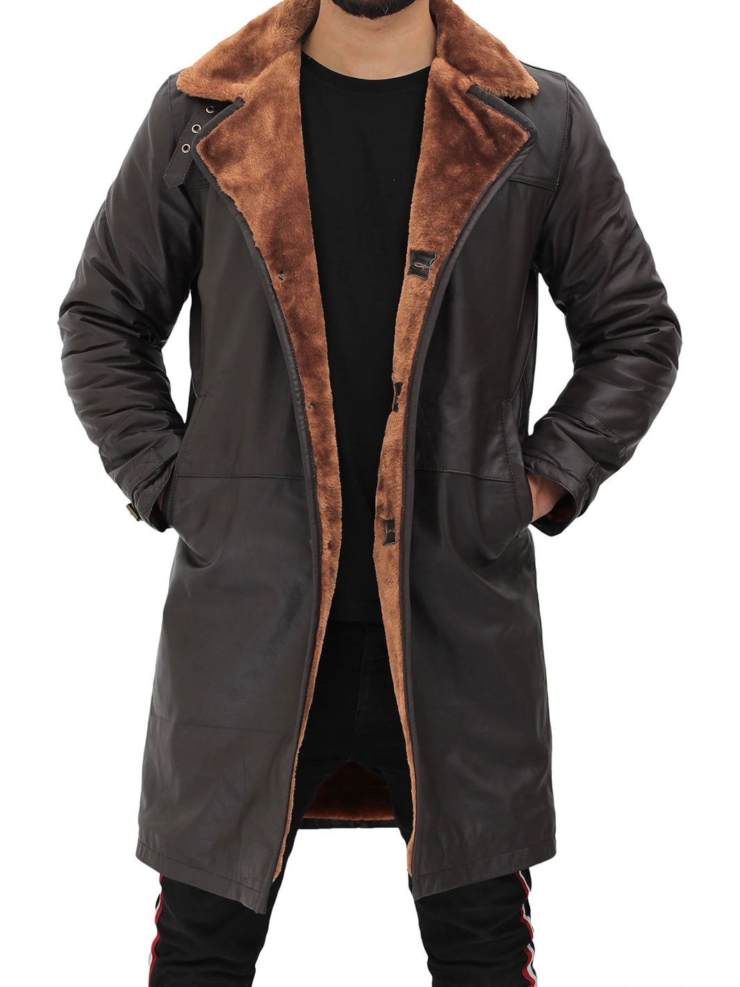 Turlock Men's Dark Brown 3/4 Shearling Coat product image