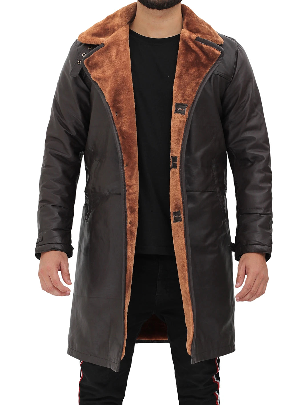 Turlock Men's Dark Brown 3/4 Shearling Coat product image