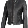 Rachel Women's Vintage Dark Brown Biker Leather Jacket product image