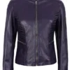 Rachel Women's Biker Purple Leather Jacket Rachel Women's Biker Purple Leather Jacket product image