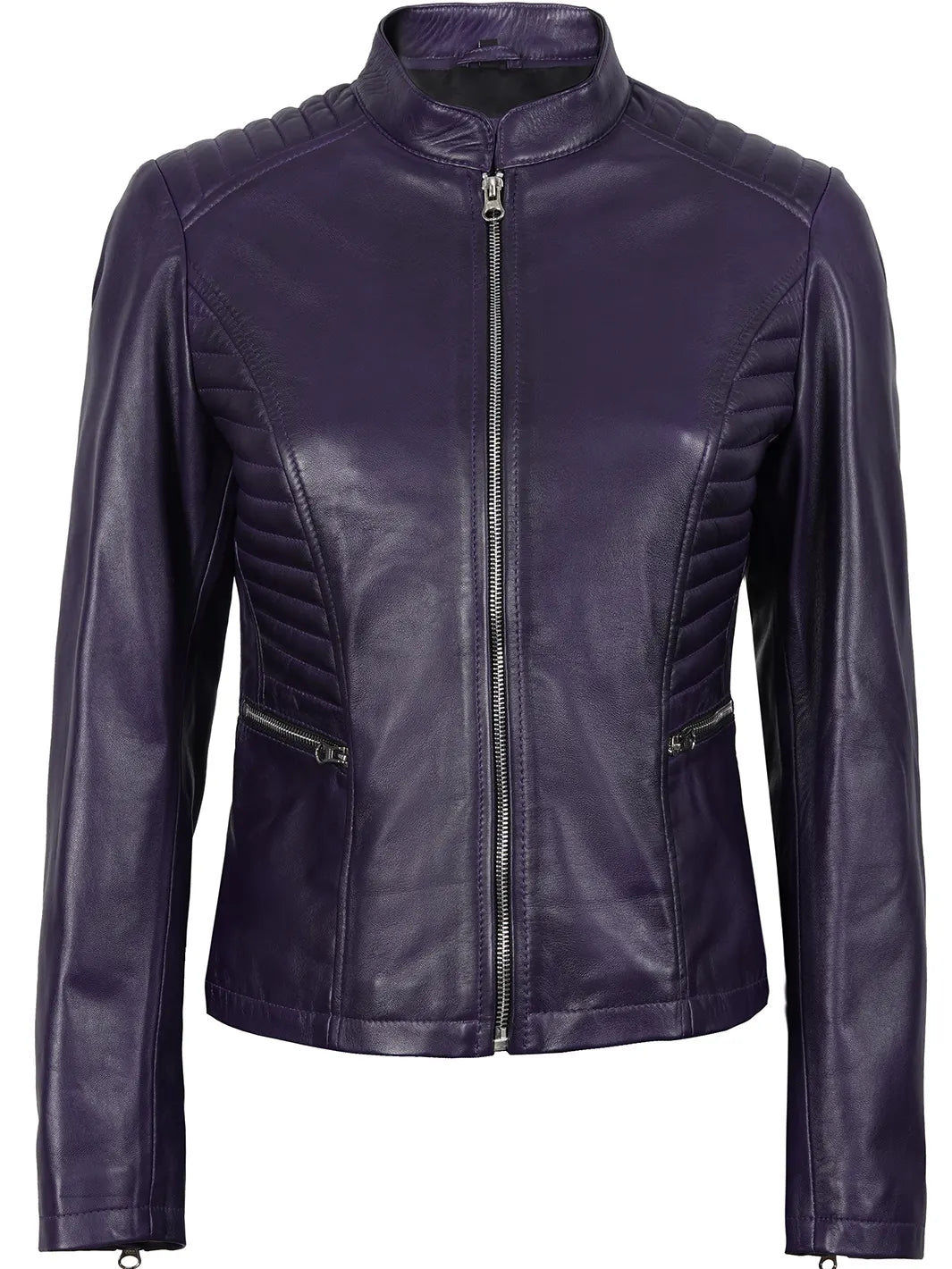 Rachel Women's Biker Purple Leather Jacket Rachel Women's Biker Purple Leather Jacket product image