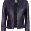 Rachel Women's Biker Purple Leather Jacket Rachel Women's Biker Purple Leather Jacket product image