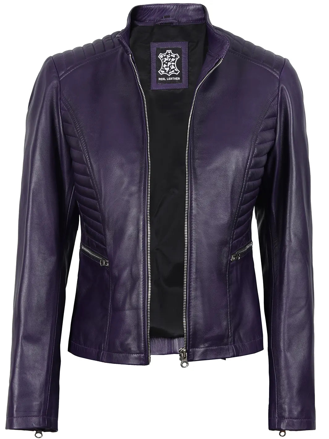 Rachel Women's Biker Purple Leather Jacket Rachel Women's Biker Purple Leather Jacket product image