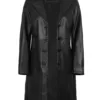 Women's Black Real Leather Car Coat product image