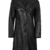 Women's Black Real Leather Car Coat product image