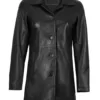 Winchester Womens Black Leather 3 4 Length Car Coat product image