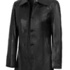 Kandis Womens Black 3/4 Length Leather Car Coat product image